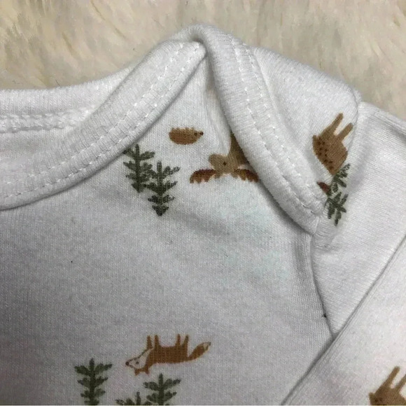 Child Of Mine Onesie  Diaper Shirt Long Sleeved White / Foxes Size 0-3 Months - Picture 4 of 16